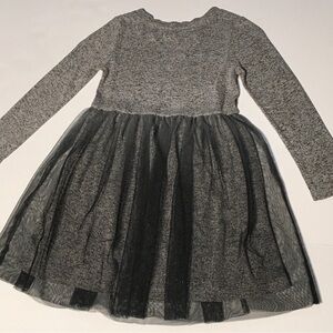 Cat and Jack Gray‎ Dress with Tulle Ombré’ Overlay - sparkle - size 5 T